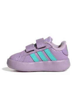 ADIDAS Sneakers lilla con strisce verdi e doppio strappo Grand Court Frozen Cf I