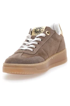 PITTARELLO CAPSULE Sneakers marroni e platino in pelle con dettagli oro Grace Made in Italy Outlet