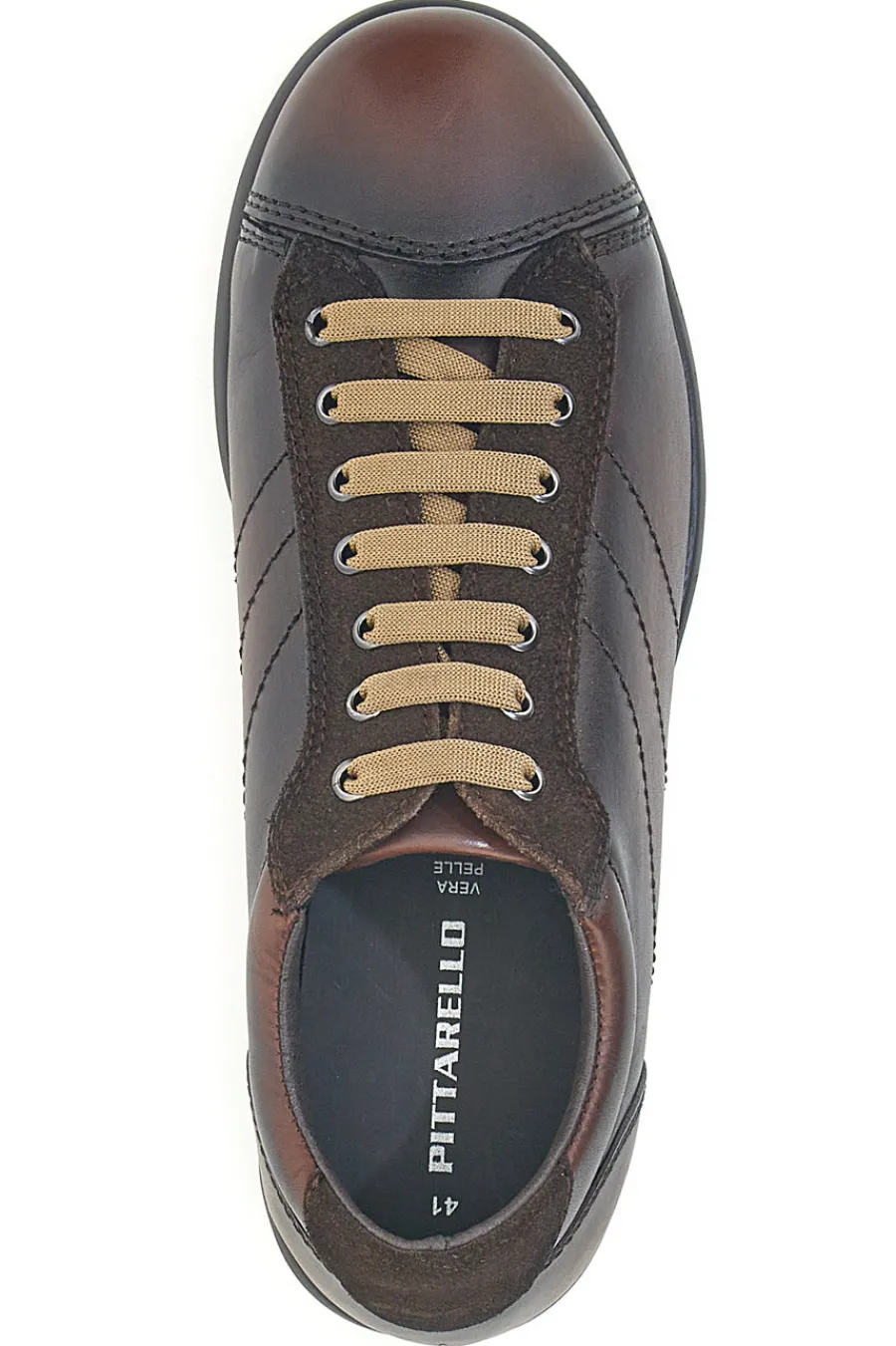 Uomo PITTARELLO Sneakers marroni in vera pelle con finitura sfumata 22095681