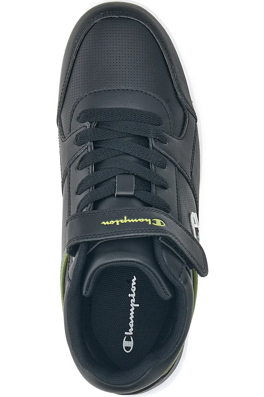 CHAMPION Sneakers Mid-Cut nere e Verde con Velcro REBOUND MID
