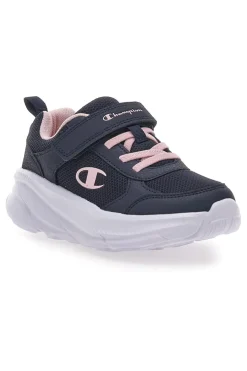 CHAMPION Sneakers Navy con Lacci Elastici e Logo Rosa HRO G PS Low Cut Shoe