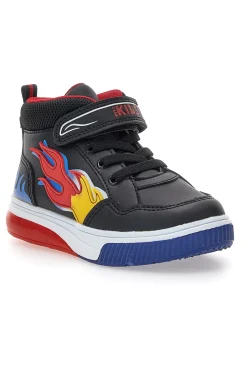 PITT KIDS Sneakers nere alte con fiamme e luci 114