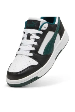 Uomo PUMA Sneakers Nere Bianche e Verdi Rebound V6 Low Jr
