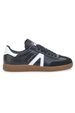 Uomo GOODYEAR Sneakers Nere con Bande Bianche in Vera Pelle CANGURO GY51001