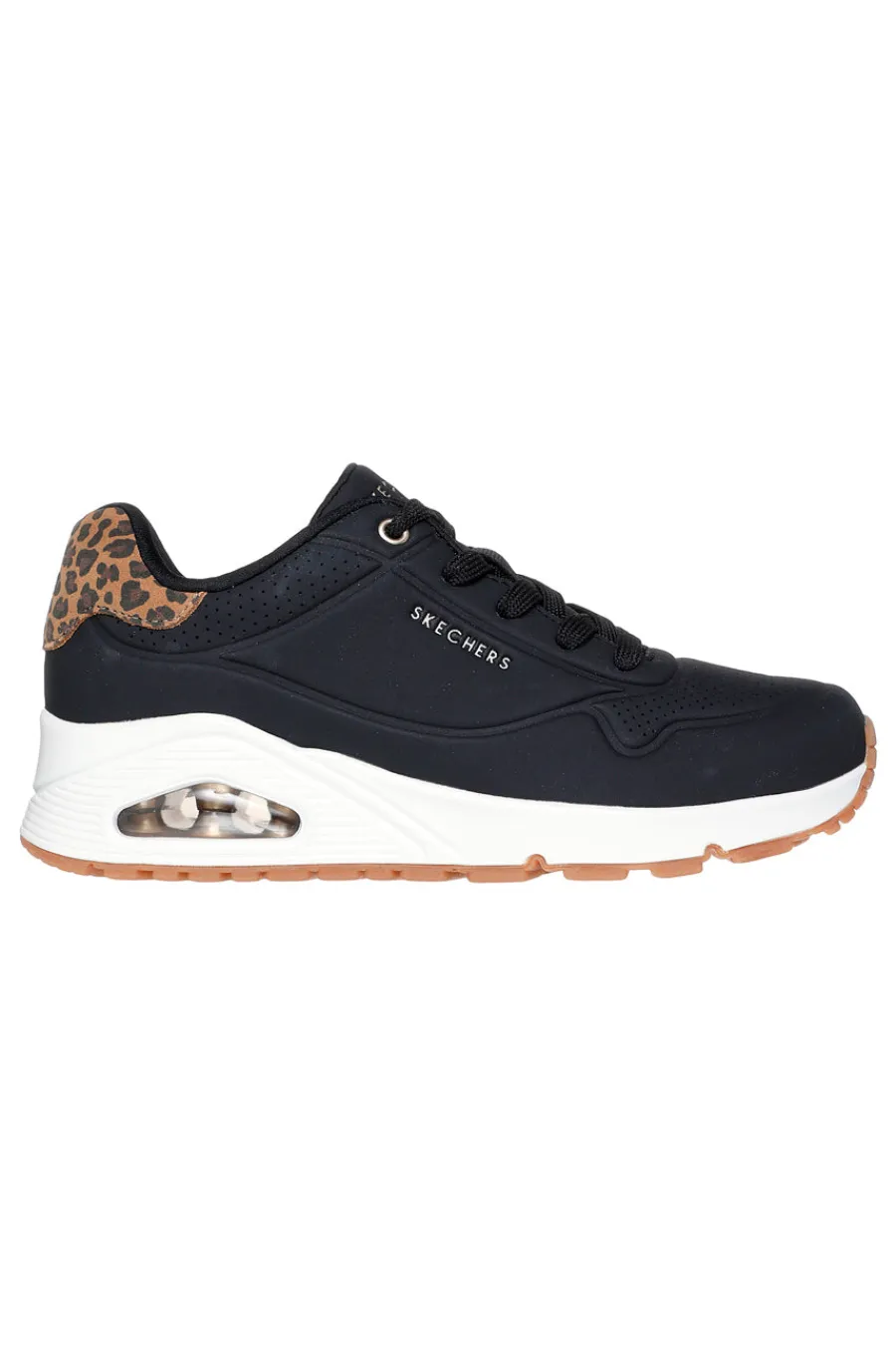 SKECHERS Sneakers nere con dettaglio animalier e suola air Uno Jungle Nite Outlet