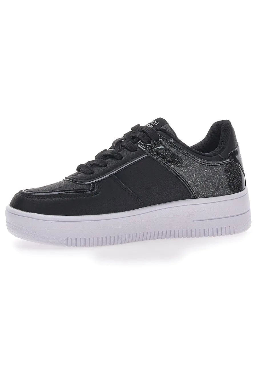 COVERI Sneakers Nere Con Flatform Amber Microfiber Metal New