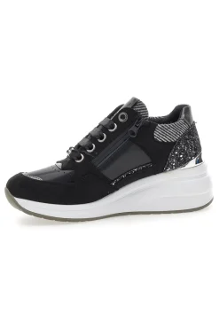 MARIELLA BURANI Sneakers nere con glitter e zip laterale 51751C1120 Online
