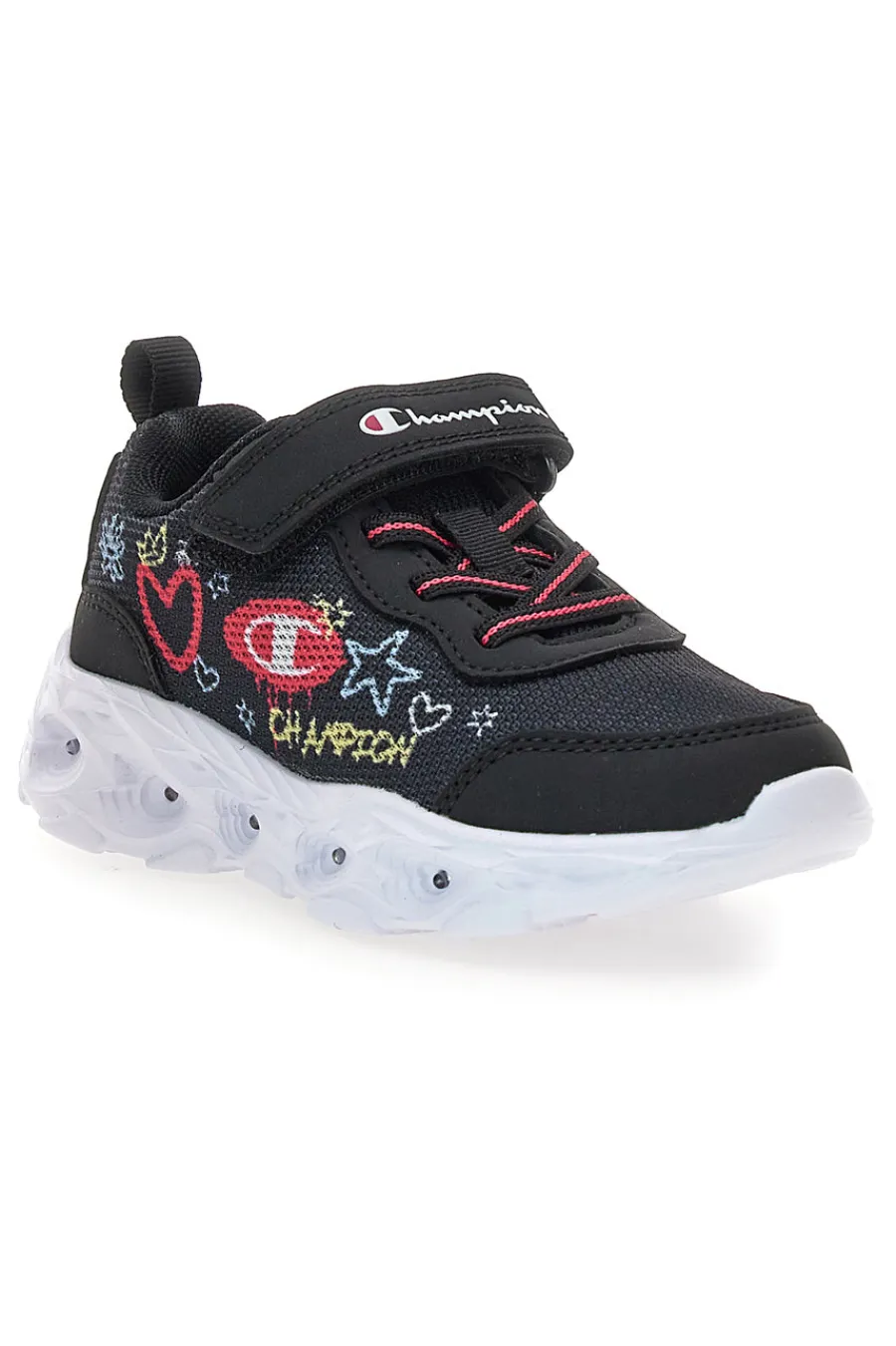 CHAMPION Sneakers nere con luci e stampa colorata Funfair Print G TD Low Cut Shoe