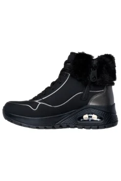 Donna SKECHERS Sneakers nere con pelliccia e dettagli shimmer UNO RUGGED FALL SHIMMER