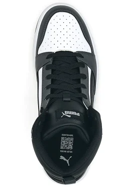 Uomo PUMA Sneakers nere e bianche mid-cut inserti a contrasto Rebound V6