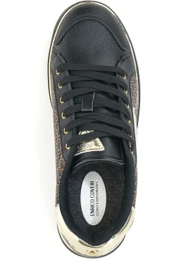 COVERI CONT. Sneakers Nere Enrico Coveri Guenda LH Metal NERO Clearance
