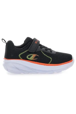 CHAMPION Sneakers nere in mesh con suola chunky e dettagli arancioni HRO J B PS Low Cut