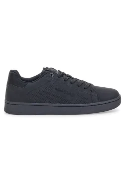 Uomo GAS Sneakers nere in simil nabuk con logo traforato GAM5217