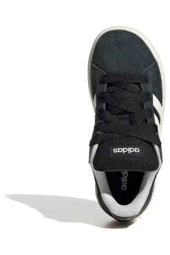 ADIDAS Sneakers nere in suede con 3 strisce bianche Grand Court 00s K