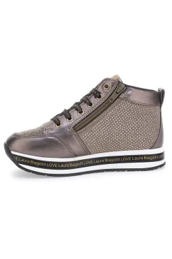 LAURA BIAGIOTTI Sneakers Nere metalliche con brillantini laterali 87129385