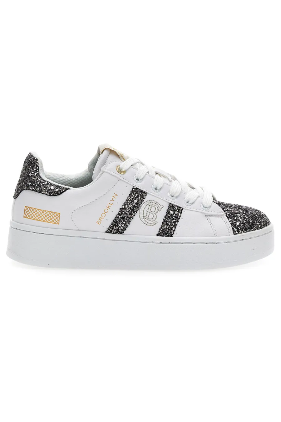 Donna COTTON BELT Sneakers Platform Yard Glitter Bianche