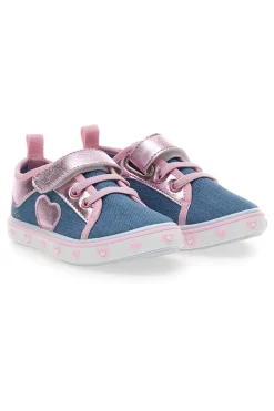 PITT KIDS Sneakers rosa e blu con cuore PK69A
