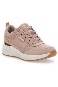 SKECHERS Sneakers rosa nude con zeppa e dettagli metallici Billion 2 Prissy N Plush Clearance
