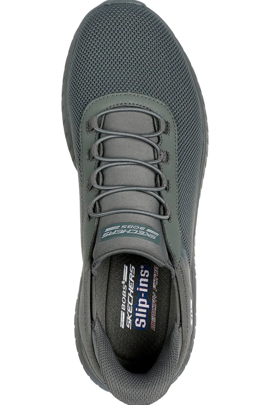 Uomo SKECHERS Sneakers slip ins verde oliva in mesh Bobs squad chaos tough walk