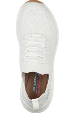 Donna SKECHERS Sneakers Slip-On Bianche con Tomaia a Calzino BOBS Sport Sparrow 2.0 - Allegiance Crew