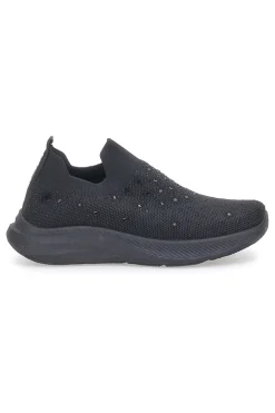 CANGURO Sneakers Slip On Nere con Tomaia in Mesh e Pietre Decorative CA1226 Best