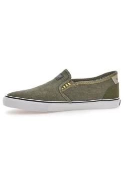 Uomo ROUTE 66 Sneakers Slip-on 21808 Verde Militare