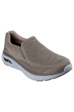 Uomo SKECHERS Sneakers Slip On Taupe con soletta ArchFit ARCH FIT CROSSER LOCKE