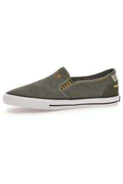 Uomo ROUTE 66 Sneakers Slip-On Verde Militare 21808