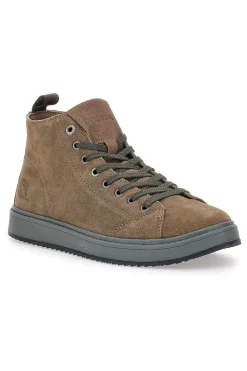 Uomo CANGURO Sneakers taupe in camoscio con suola in gomma CA817