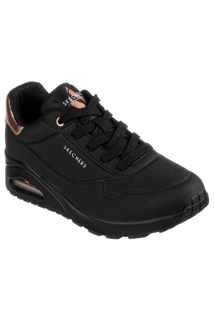 SKECHERS Sneakers total black con dettagli oro Uno Golden Air Outlet
