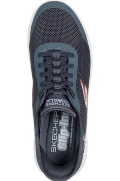 Uomo SKECHERS Sneakers Vegane Grigie Slip Ins GO WALK Flex - Hands Up