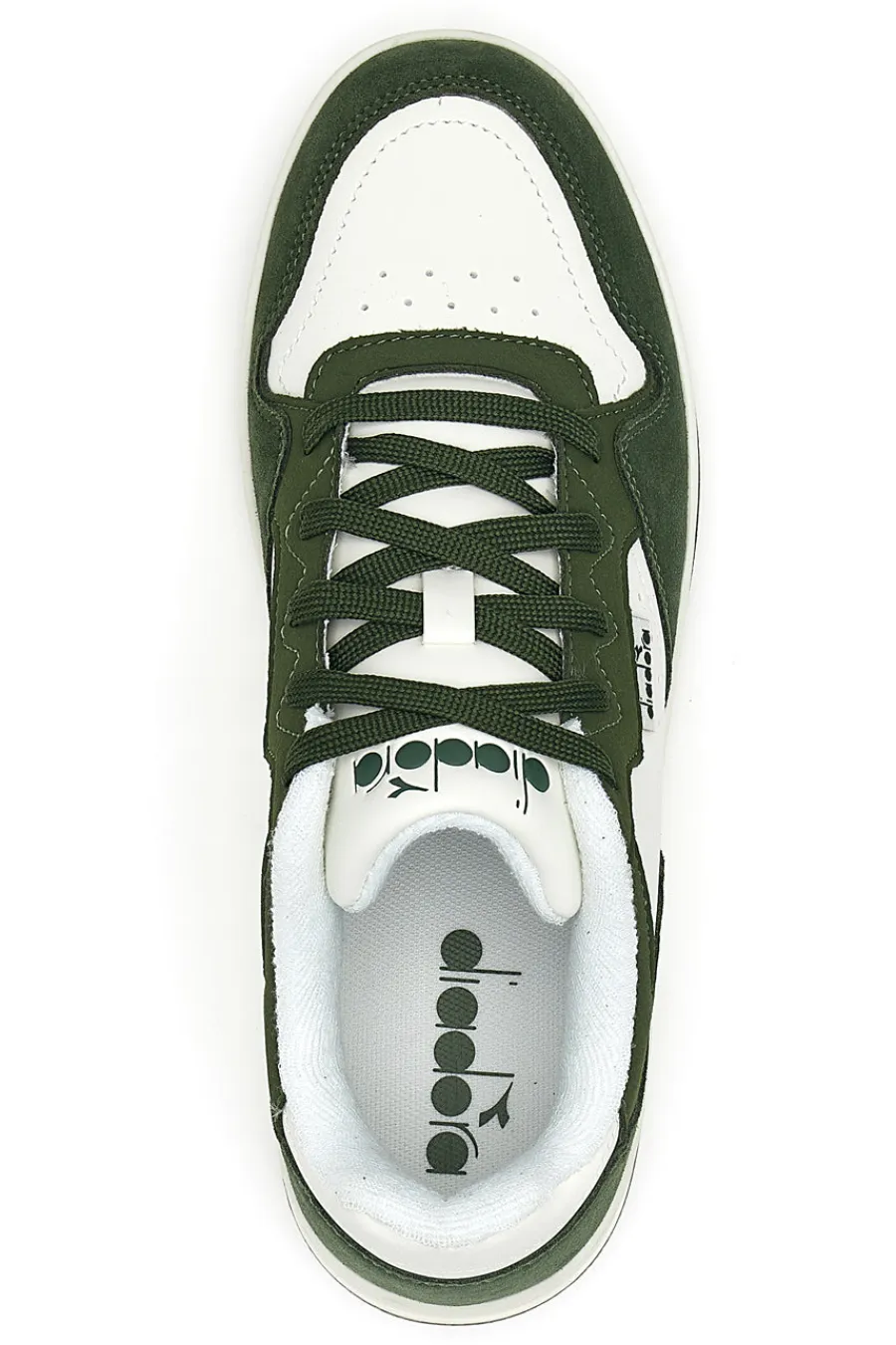 Uomo DIADORA Sneakers verde e bianco in pelle 182198 70224