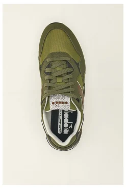 Uomo DIADORA Sneakers verde militare inserti a contrasto N.92