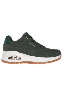 SKECHERS Sneakers oliva in suede con suola alta Uno Rugged Chillproof VERDE Discount