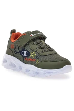 CHAMPION Sneakers verdi con stampa fantasia e luci FUNFAIR PRINT B PS Low Cut