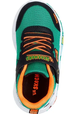 SKECHERS Sneaker Verde e Arancione con strap e grafica laterale Play Scene