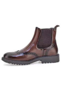 Uomo JOHES LAND Stivaletti beatles marroni con lavorazione brogue 1681312