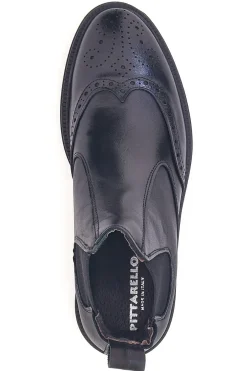 Uomo PITTARELLO Stivaletti Beatles neri in pelle stile inglese con coda di rondine 10