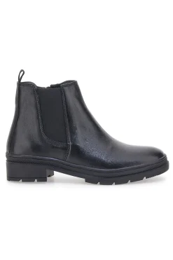 Donna PRIMA RIGA Stivaletti Chelsea neri in vera pelle 602