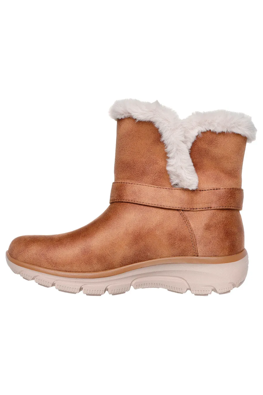 Donna SKECHERS Stivaletti marroni slip-on con pelliccia e Memory Foam EASY GOING DREAMERS MOVE