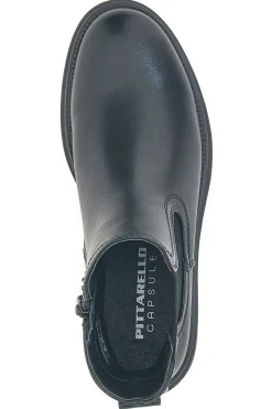 PITTARELLO Stivaletti neri con anello decorativo e suola carrarmato capsule BT23059066A NERO