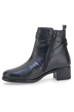 PRIMA RIGA Stivaletti Neri con Tomaia in Pelle e Tacco a Blocco PRIMA RIFA SF1302 New