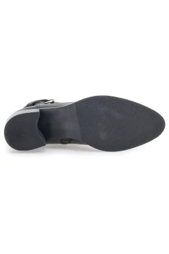 PITTARELLO CLASS Stivaletti neri in pelle con tacco basso 852160 NERO Discount
