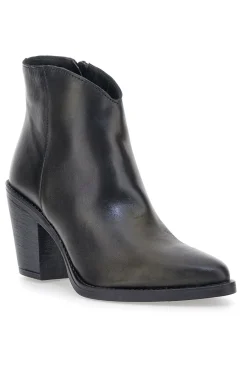 PITTARELLO GLAM Stivaletti neri in vera pelle con tacco alto squadrato 63260 NERO Discount