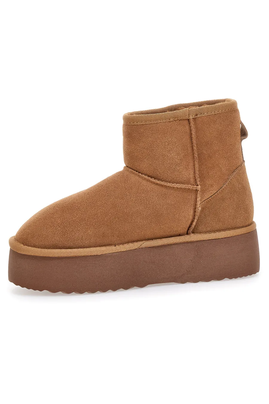 MON DIEU Stivaletti pantofole con suola platform e interno in pelo L1251 CAMEL Best