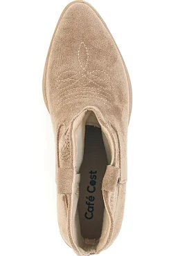 CAFÈ COST Stivaletti Taxani Beige con Tomaia Liscia RQ2204A KHAKI Clearance