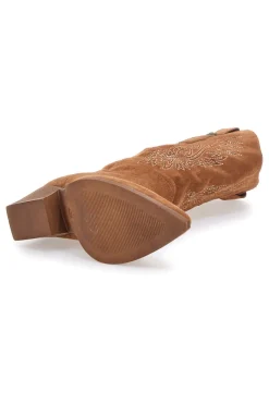 CAFÈ COST Stivali marroni stile western con ricami Cafè cost RQ2616 CAMEL Outlet