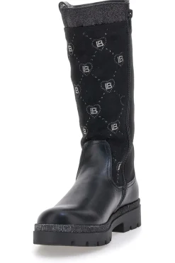 LAURA BIAGIOTTI Stivali neri con dettagli cuori e logo L97209506 Online