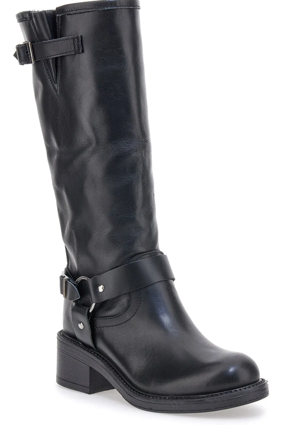 PITTARELLO GLAM Stivali Neri in Vera Pelle con Fibbia 3 Online