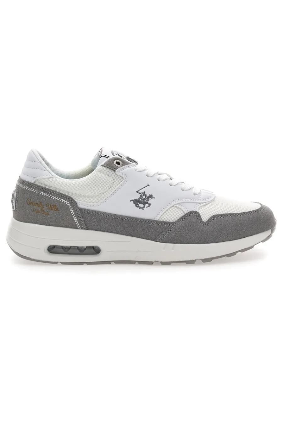 Uomo BEVERLY HILLS Stringate Bianche e Grigie con Lacci POLO CLUB BHM517001